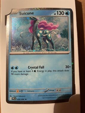 Suicune Holographic Blue Trading Card -